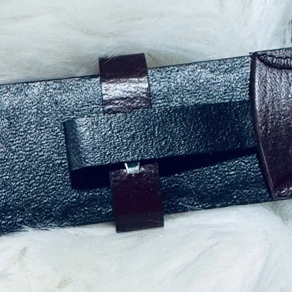 Western Boho Faux Turquoise Mosaic Buckle Belt Brown M (29.5-33.5) Waist Cowgirl